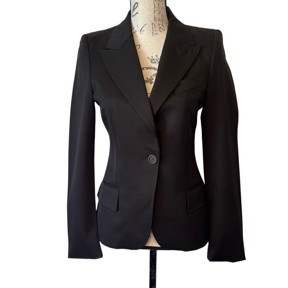 Gucci Dark Brown Womens One Button Uniform Blazer Jacket 40